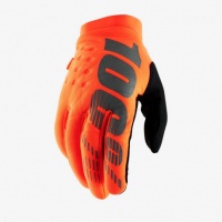 GUANTES 100% BRISKER NARANJA FLUOR / NEGRO